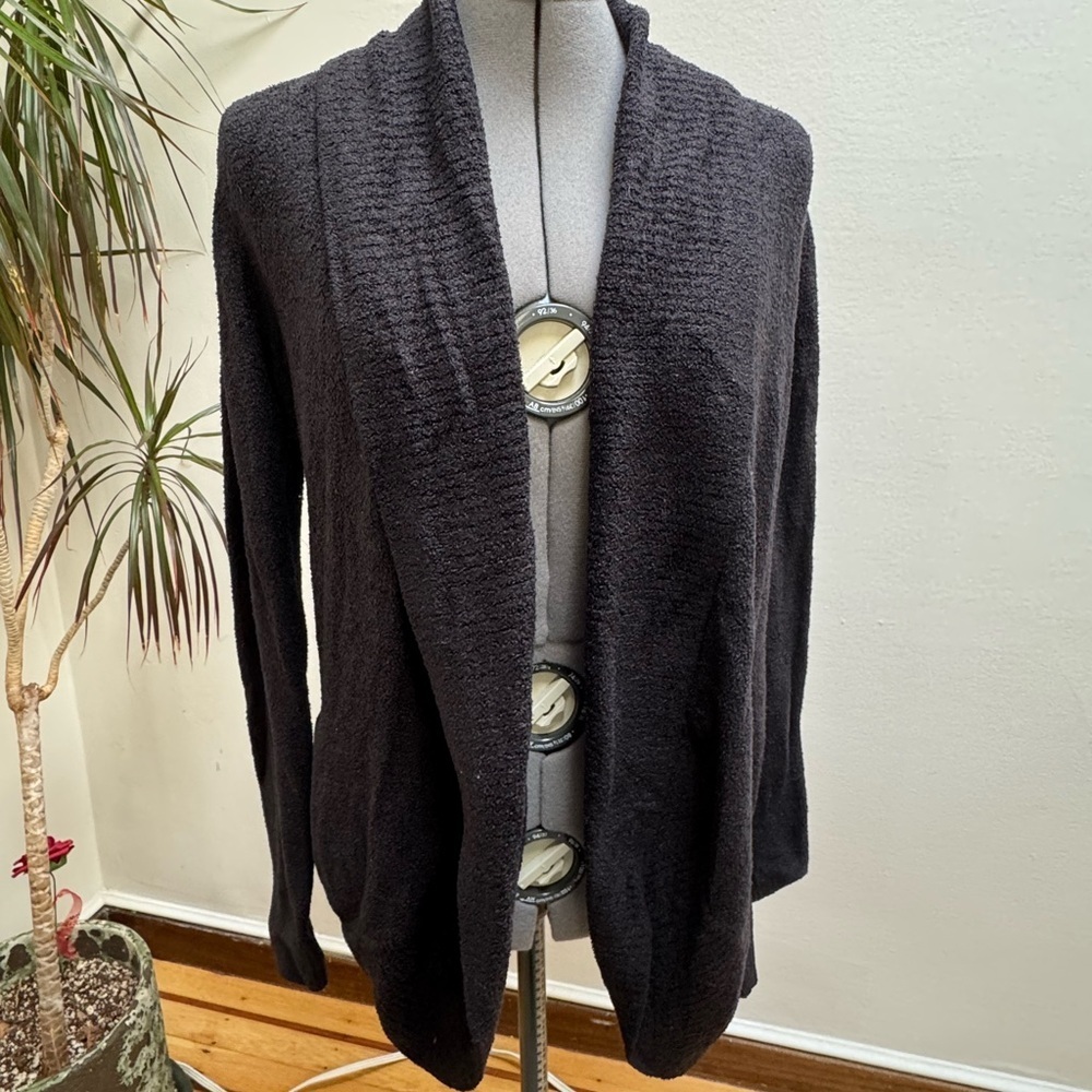 Barefoot Dreams CozyChic Lite Island Cardigan - Carbon Black